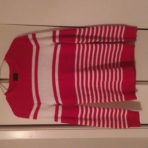 H&m red and white striped sweater small